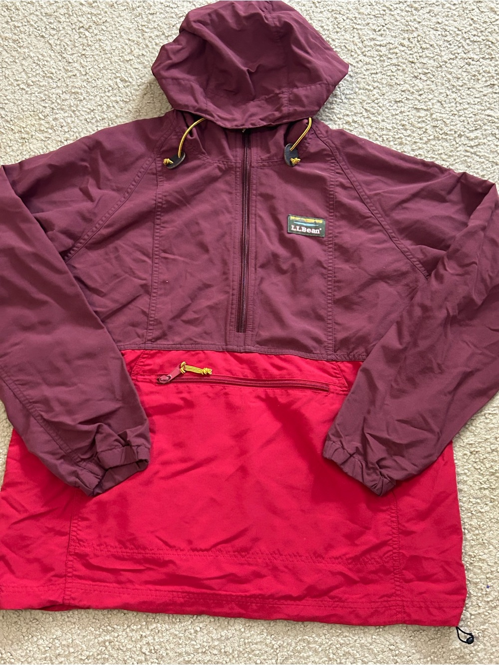 LL Bean Anorak Jacket Women’s Medium Mountain Classic Windbreaker Red